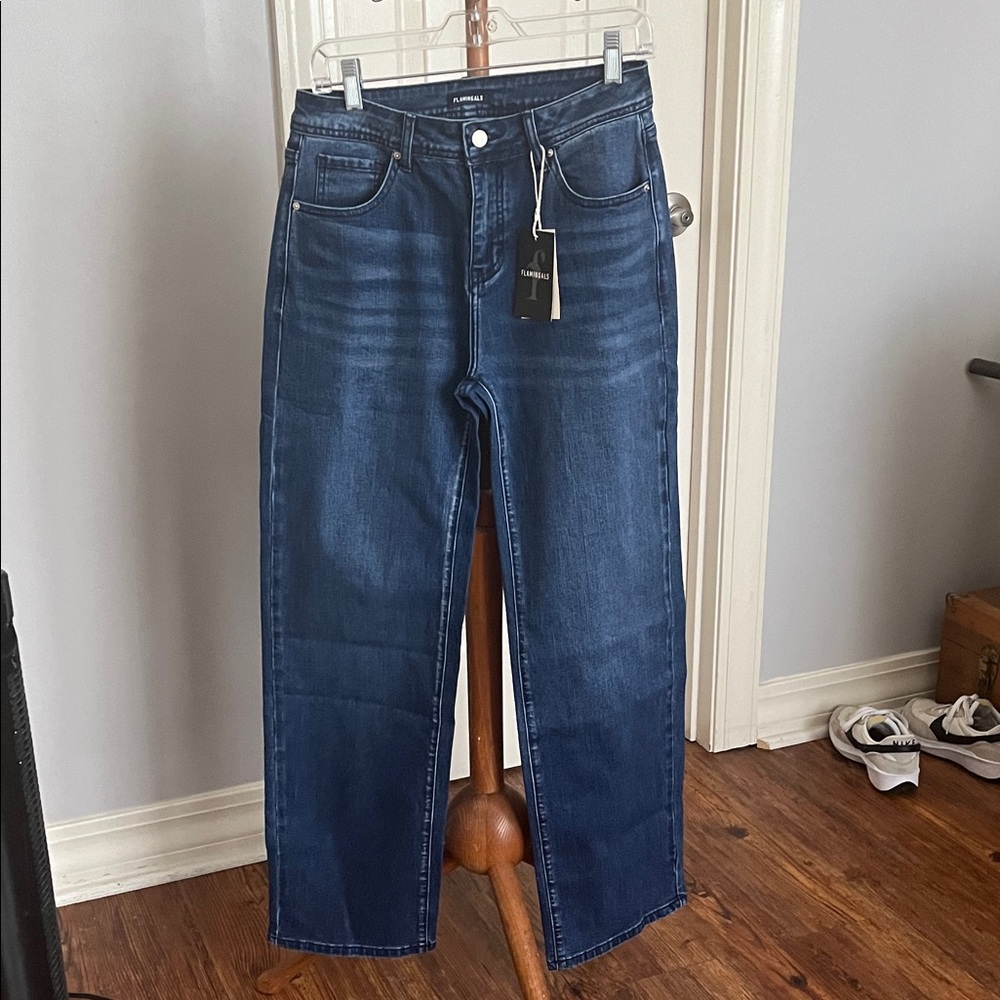 Women's Dark Blue Straight Jeans